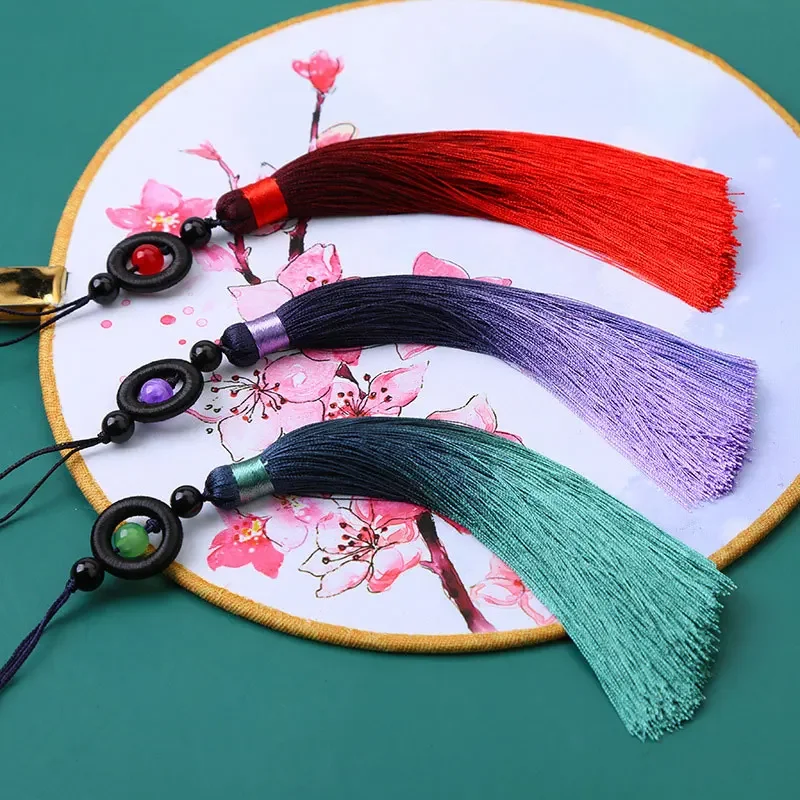 Tassel Fringe Tassel Trim Mini Tassels Bookmark Tassels Silky Floss Tassels Leather Tassels Fluorescent Tassels Tassel Accessories Tassel Decoration 1PC Transfer Bead Gradient Tassel Silky Handmade Tassels with Loop for DIY Crafts Bookmark Tassel Jewelry Making Accessories