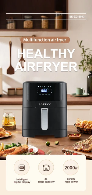 New 8l 9l Dual Basket Air Fryer With Two Cooking Zones Separate Control Air  Fryer Oven - Figurines & Miniatures - AliExpress