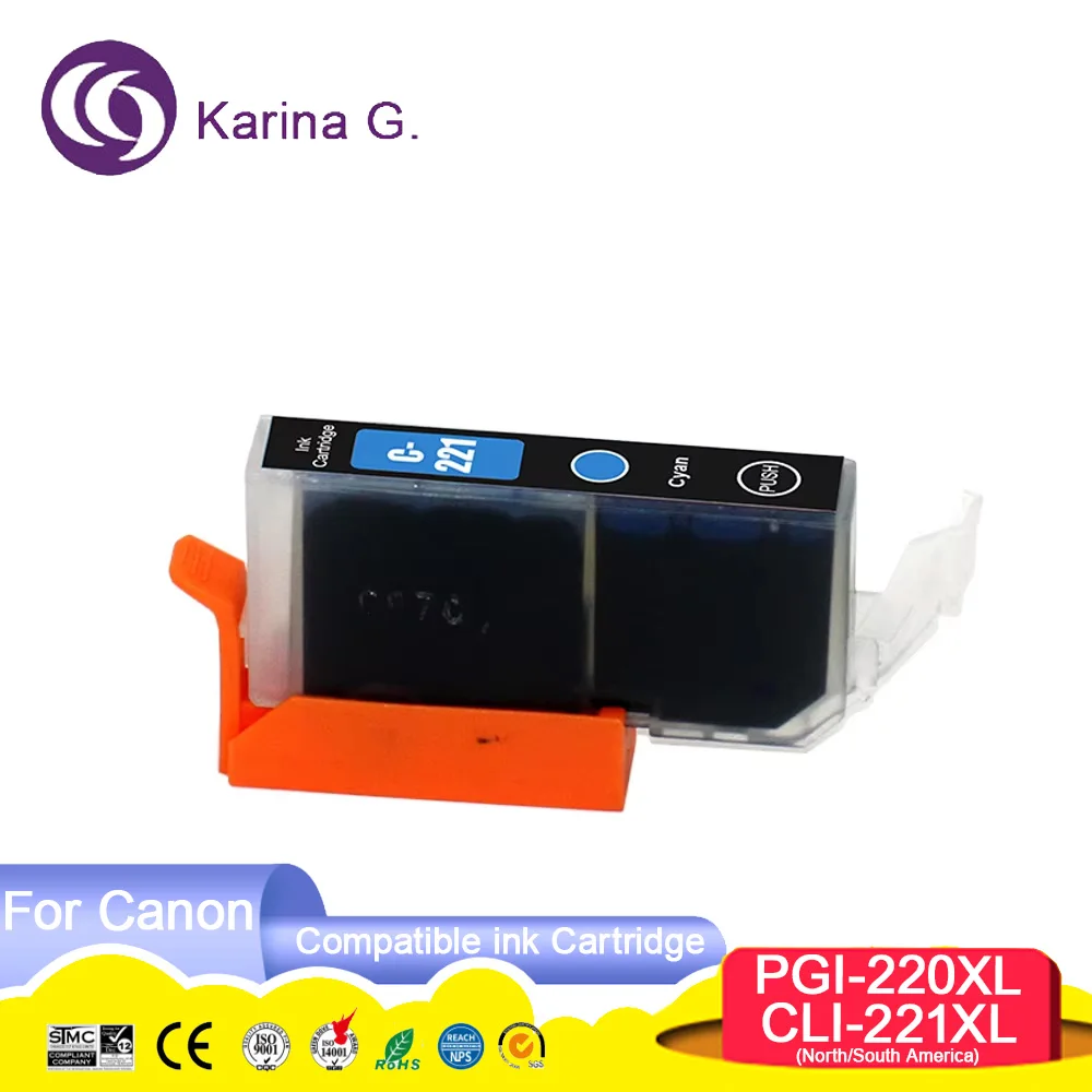 Compatible PGI-220 PGI220 CLI-221 CLI221 Color Printer Ink Cartridge for PIXMA