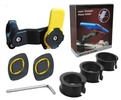 Universal Adjustable Bike and Motorcycle Phone Mount | Secure Handlebar Phone Clamp (Yellow Holder)