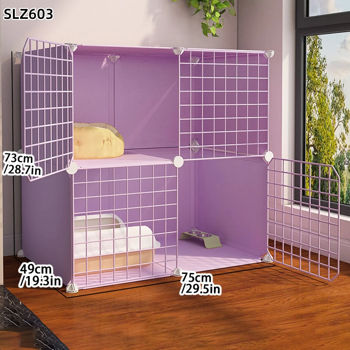 Cat Cage Household Kitten Villa Extra Large Free Space Encrypted Cattery Two or Three Layers Small Cat House Indoor Nest