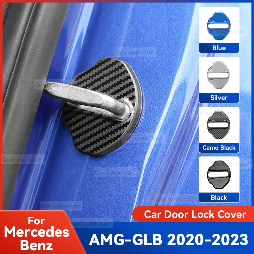 

Auto Car Door Lock Protect Cover Emblems Case Stainless Steel Decoration For Mercedes Benz AMG GLB 2020-2023 Accessories