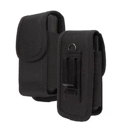 Oxford Cloth Phone Holster with Belt Clip Waist Bag Design - 12cm x 7.5cm x 3cm (Black)