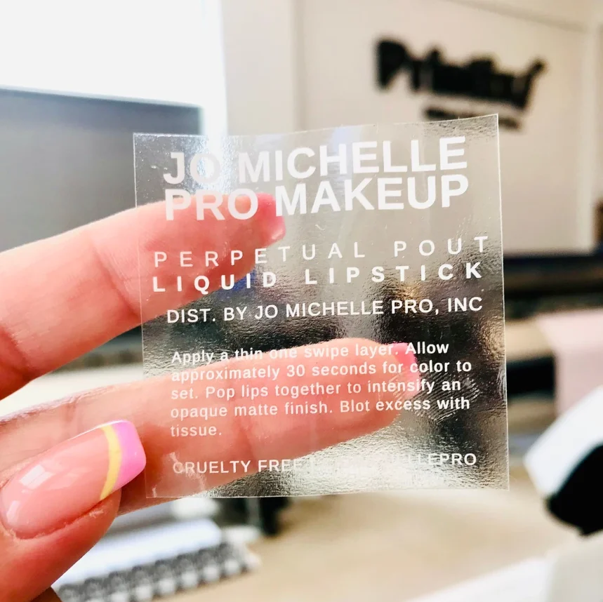 50pcs Custom Clear Stickers with White Ink – Personalized Waterproof Transparent Labels... - SKU SSL900293 - UGI Packaging