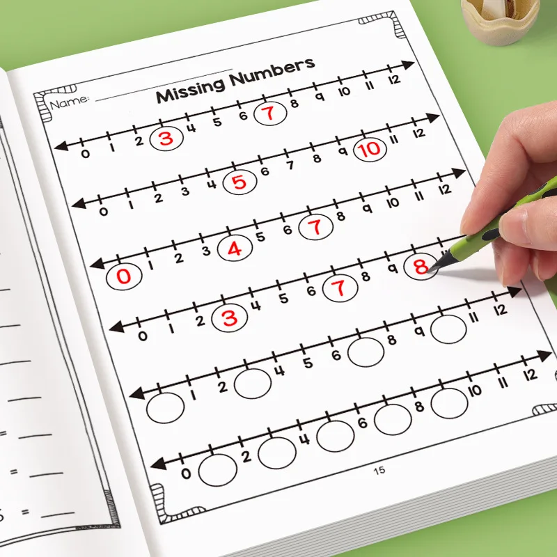 Fun Educational Activity Book Math Workbook Addition Subtraction Practice Number Lines Counting Coloring Activities