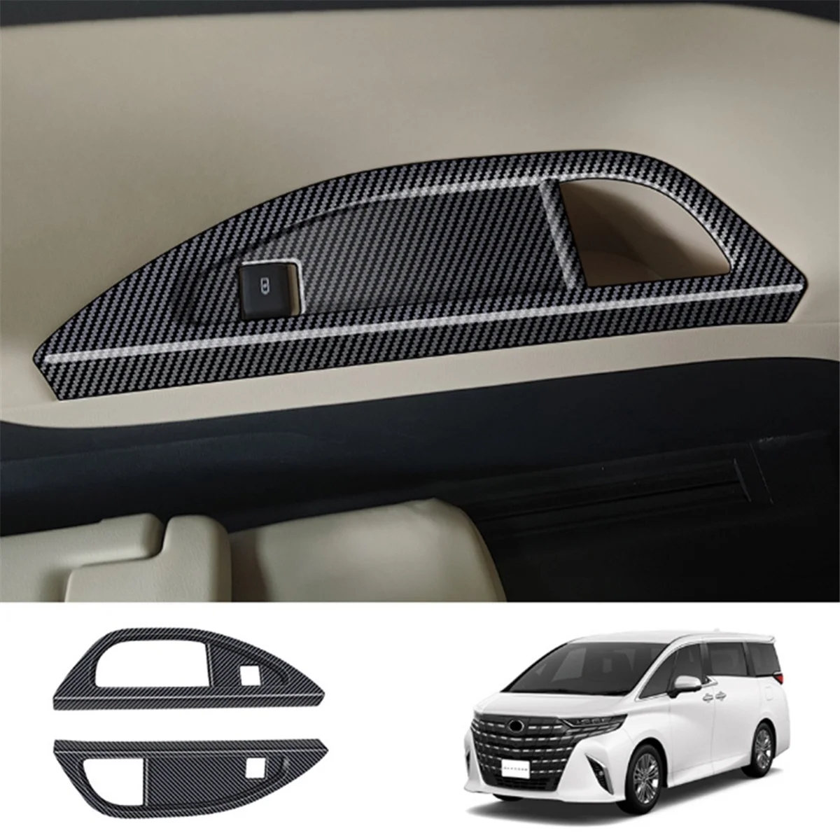 

Для Toyota Alphard/Vellfire 40 серия 2023 + третья рамка для дренажа внутренняя отделка Аксессуары узор из углеродного волокна