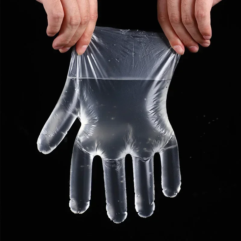 Transparent Disposable Gloves Plastic Waterproof Gloves Kitchen Restaurant Fried Chicken BBQ Disposable Tableware disposable plastic gloves disposable gloves