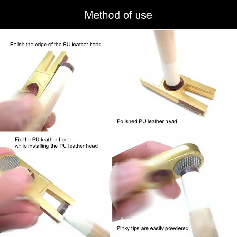 Pool Tip Trimmer U-Shape Billiards Pool Tip Trimmers Repairer Tool Muti-Functional Club Alloy Sharpener Snooker Club