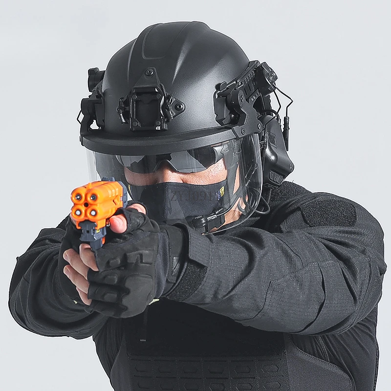 * Caschi Riot Caschi protettivi per pattuglia da lavoro all'aperto Ventilatori militari Caschi tattici Sicurezza del servizio segreto - immagine 5