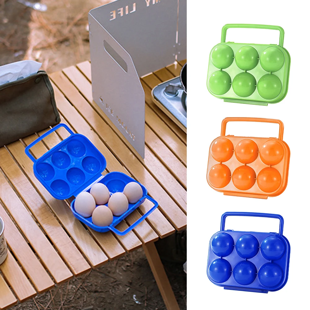 6-Grid Camping Egg Box Shockproof Egg Protection Boxes Dropproof Portable Egg Container Non-slip with Handle for Kitchen 3