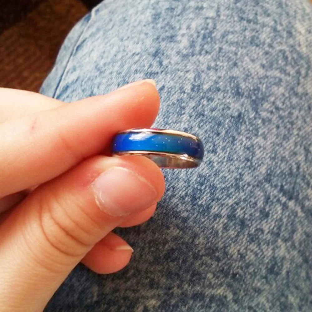 1PC Stainless Steel Magic Temperature Changing Color Mood Ring Emotion Feeling Rings For Women/Men Couple Ring Fashion Jewelry 4