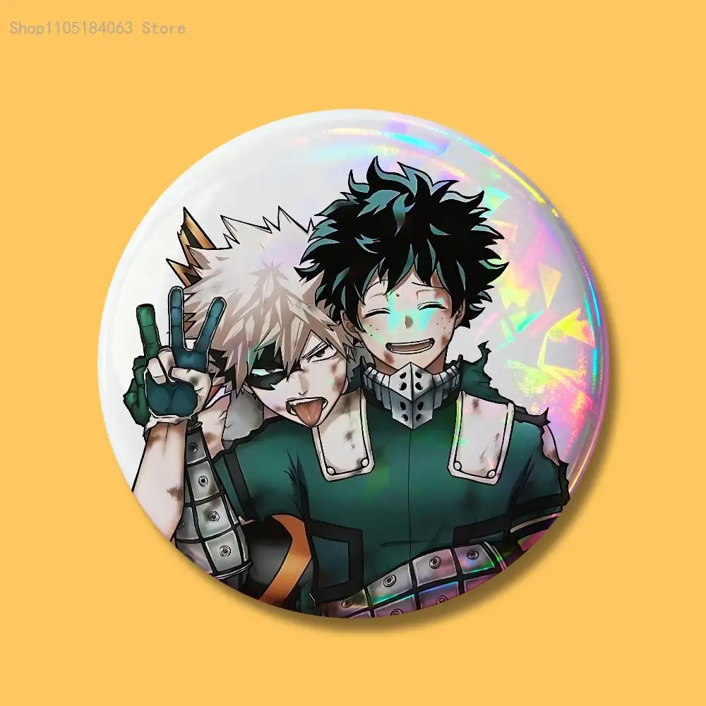 Deku Bakugou Shouto Hero A-Academia Abzeichen 32 44 58 75 mm rund Cosplay Pin Bag Decor Fans sammeln Freunde Geschenke Brosche Souvenir – Detail 9