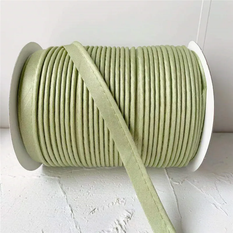 12mm 20Yds 1-64Colors Satin Bias Piping Cord Handmade For DIY Garment Sewing And Trimming 100% cotton rope