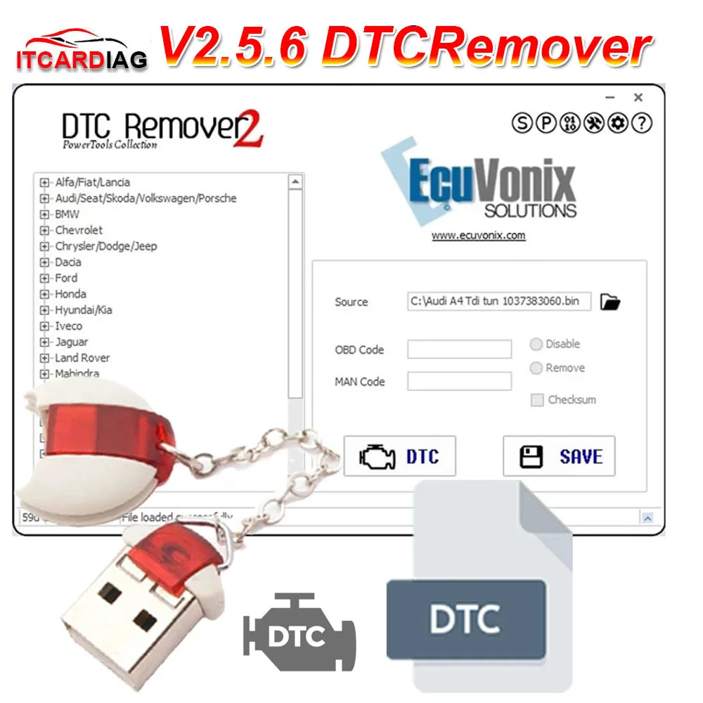 

New V2.5.6 DTCRemover 2 DTC Remover DTC Off Delete Software DTCRemover2 Remove or Disable DTCs in Different ECUs ECU Progammmer