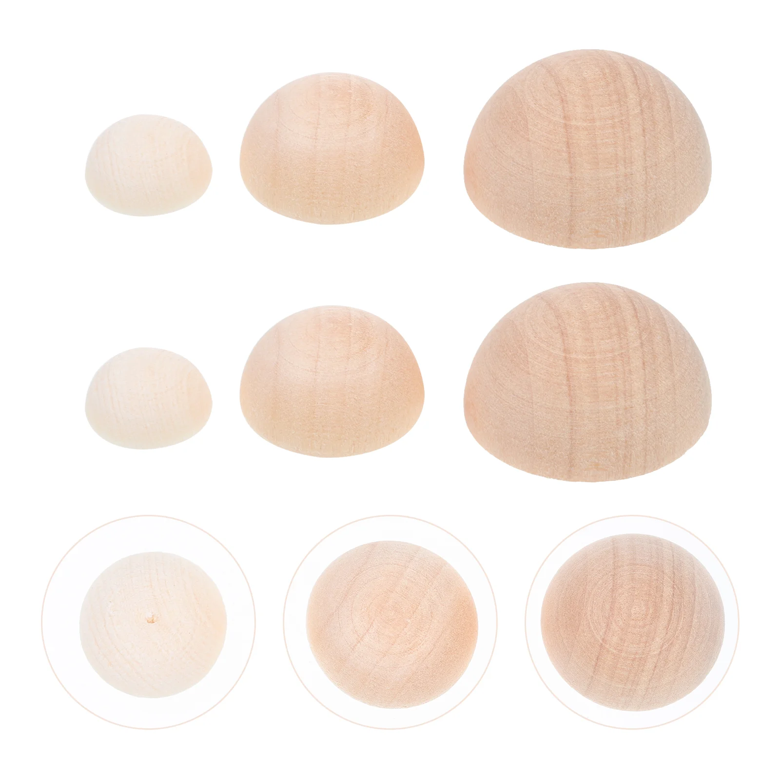 

150Pcs Half Round Wooden Balls Unfinished Half Wood Balls Durable Half Wood Beads