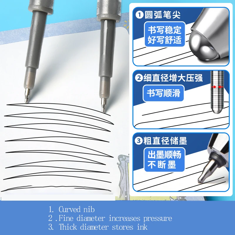 M&G Retractable Ballpoint Pen Refill 0.5 mm ST Tip, Suitable for Retractable Pens, Quick-Drying & Comfortable Grip, Black