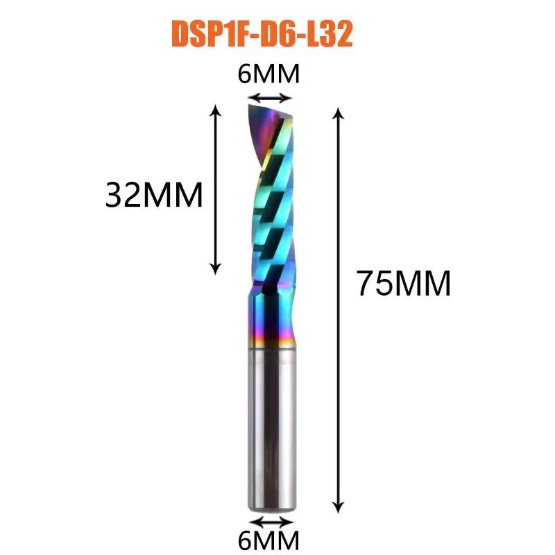 1pc AAAAA Single Flute Carbide Spiral End Mill 3.175,4,5,6mm Aluminum Milling Cutter Engraving Woodworking Acrylic DLC Coating image 22