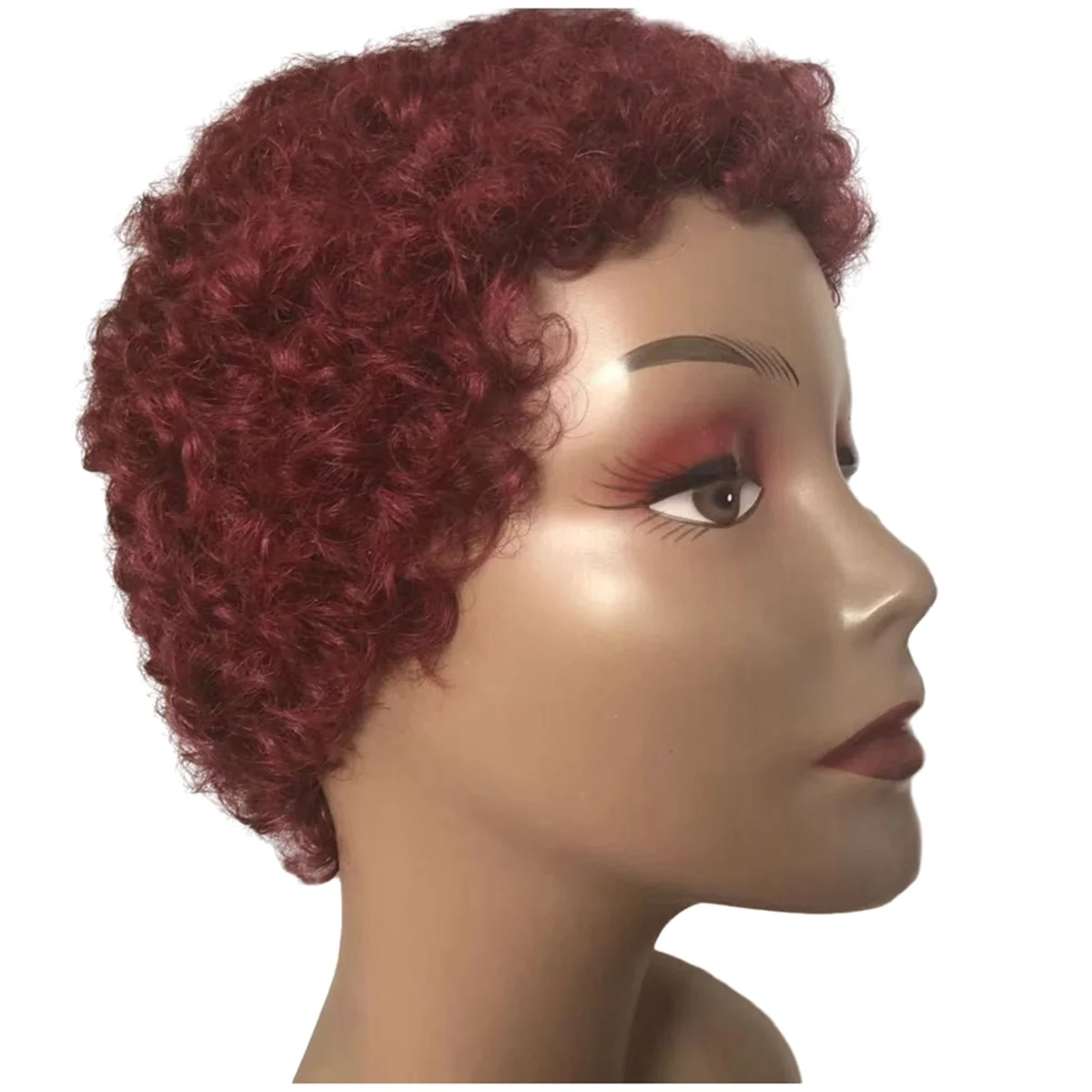 

Ветер Летающий дешевый короткий вьющийся человеческий волос парик для женщин Remy бразильский хиар парик афро вьющийся короткий человеческий парик, красный