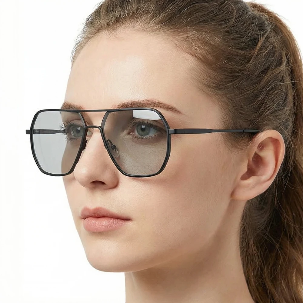 Chic Photochromic Metal Sunglasses - Fashionable Polarized Anti-Glare UV400 Shades
