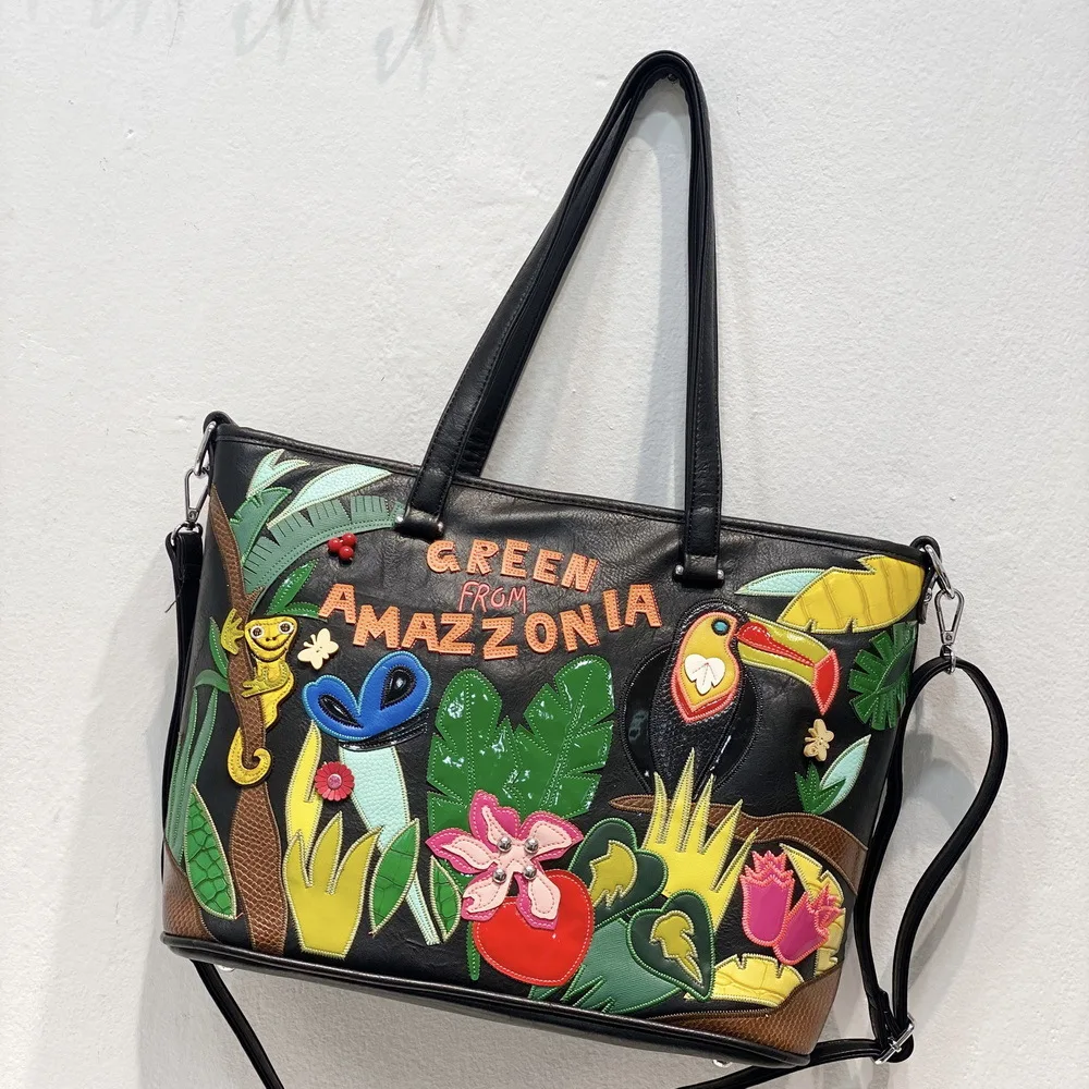 

Tote Bag 2022 New Fashion Large Capacity Korean Style Embroidery Artistic Shoulder Bag Versatile Large Capacity Shopping Bag