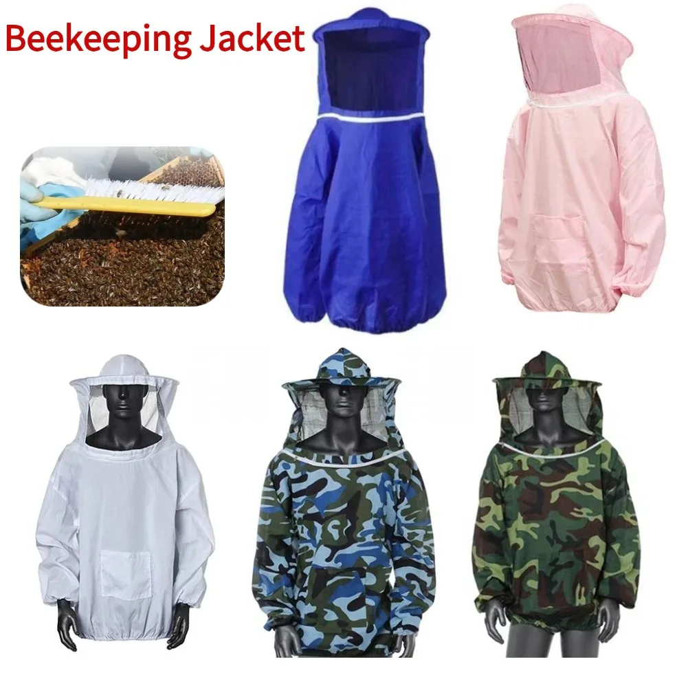 Protective Beekeeping Jacket Veil Smock Beekeeping Hat Sleeve Beekeeper Anti-bee Suit Anti-bee Bite Farming Clothing Coverall