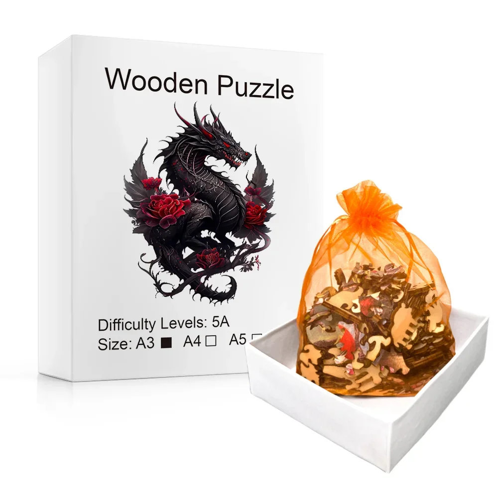 New Flying Dragon Kids Adult Wooden Puzzle Animal Special-shaped Puzzle Block Suitable for Birthday Gifts for Children