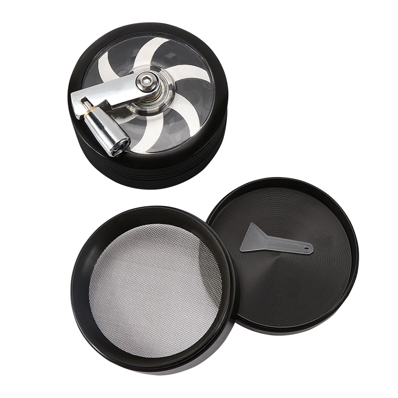 Hand Crank Tobacco Mill Grinder Metal Crusher 4Parts 60MM Pipe Smoking Grinder Herb Cigarette Accessories