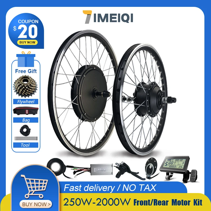 EBike Conversion Kit 36V 350W 500W 48V 1000W 1500W 2000W EBike Brushless Front Rear Hub Motor