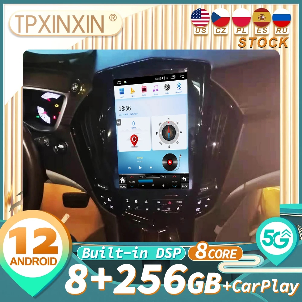 

For Cadillac SRX 2008 - 2012 CARPLAY Android 12 Car Radio Stereo Receiver Autoradio Multimedia Player GPS Navigation