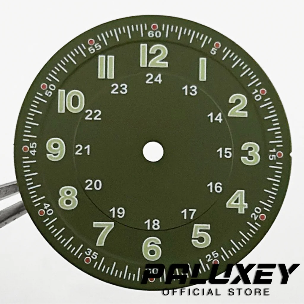 Enhanced Green Luminous Diver Watch Dial, 29mm