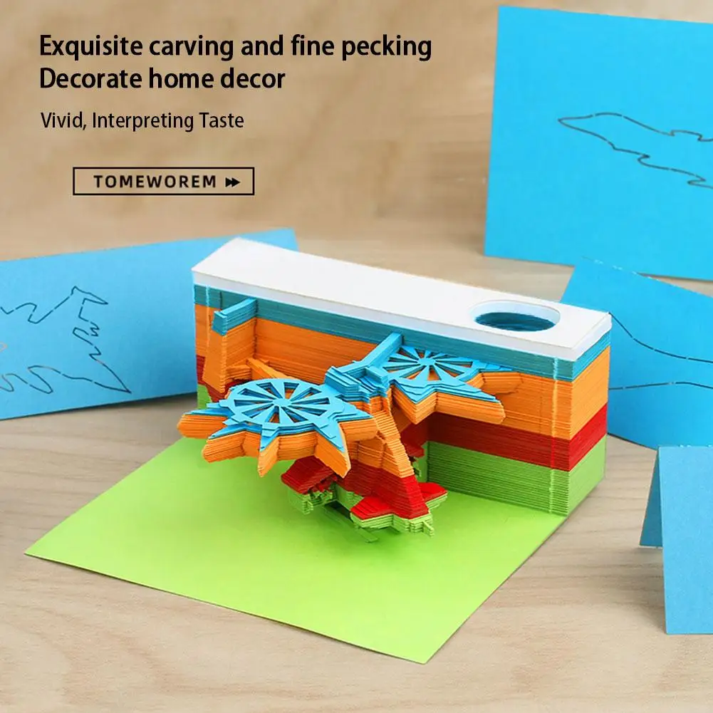 

paper carving model ornaments note paper sticky notes book note 3D three-dimensional R8A7
