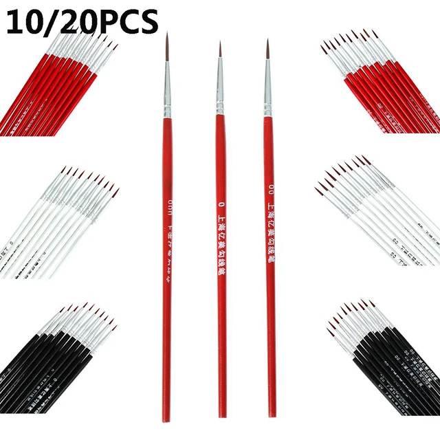 10Pcs/Set Fine Hand-painted Thin Hook Line Pen Drawing Art Pen #0 #00 #000  Paint Brush Art Supplies Nylon Brush Painting Pen