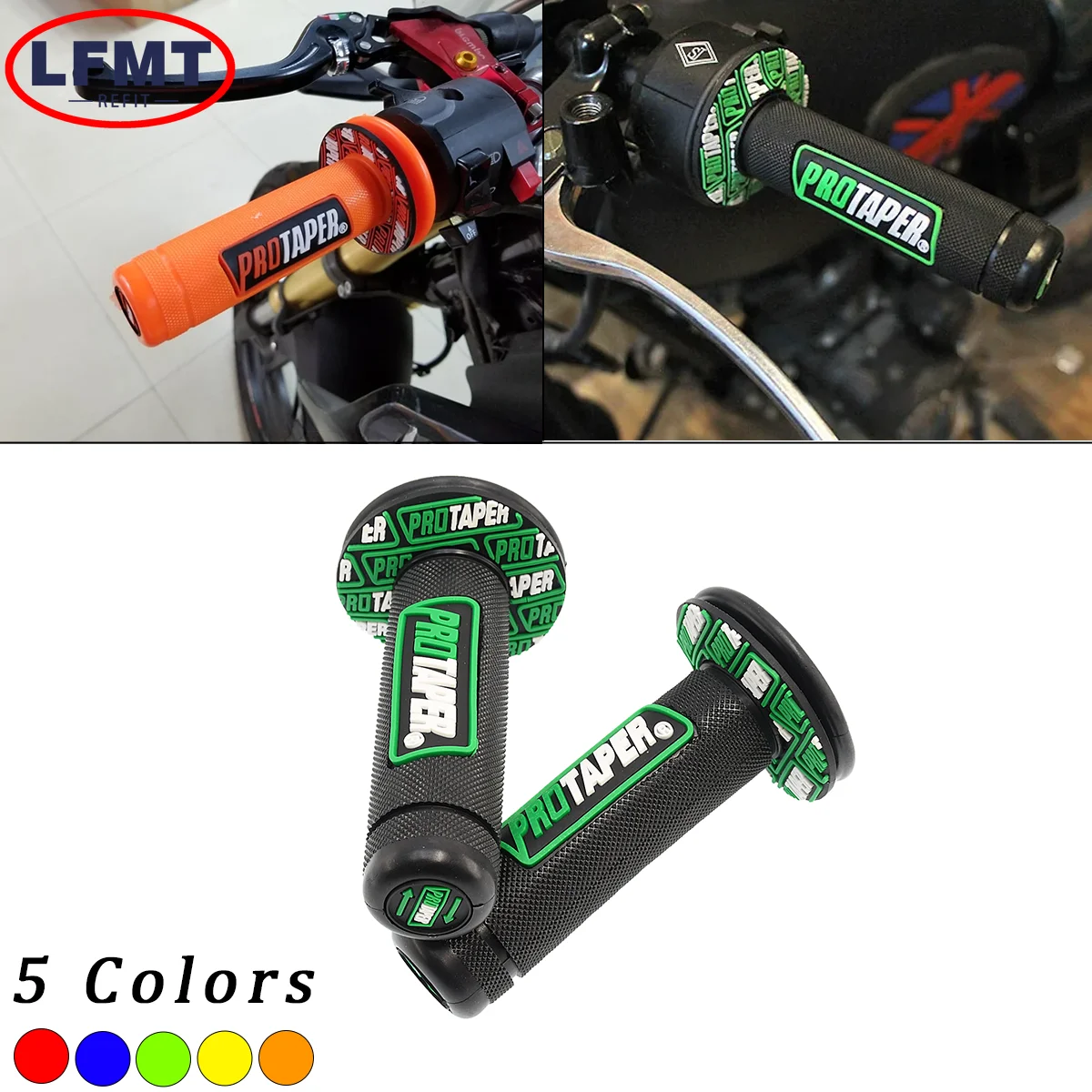 Motorcycle Grips 7/8" 22mm Handle Pro taper Protaper Dirt Pit Bike Motocross Handlebar Rubber Gel Hand Brake