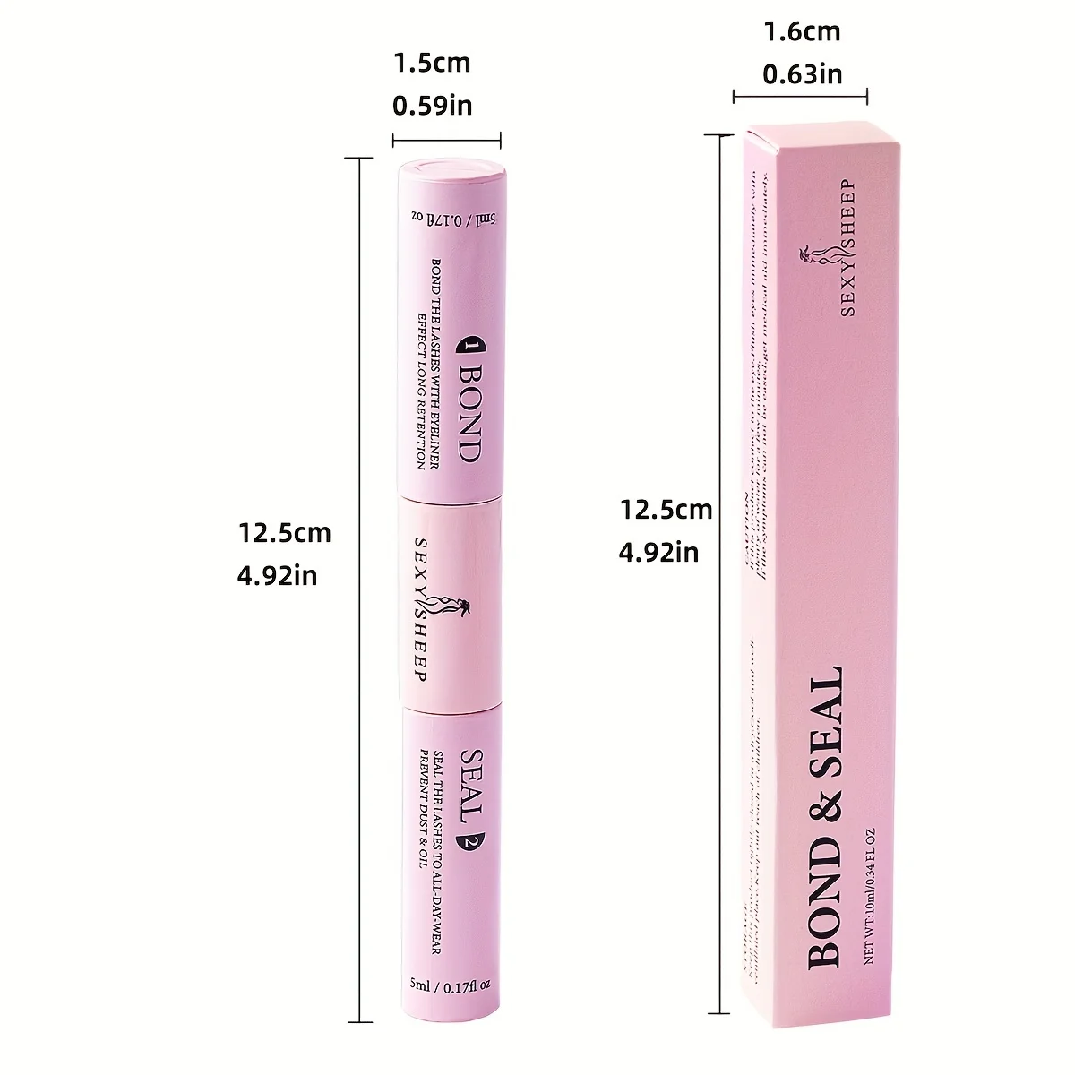 Eyelash Gluing and Sealing for Eyelash Clusters Strong Fixed  Eyelash Glue Lasting 48H 2 in 1(5ml Black Glue + 5ml Clear Seal) 4