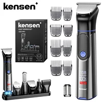 Tondeuse à cheveux électrique Kensen S38 pour hommes, 6 en 1, rasoir pour le corps, tondeuse à barbe et à poils du nez, étanche IPX6, machine à couper les cheveux, barbier 1