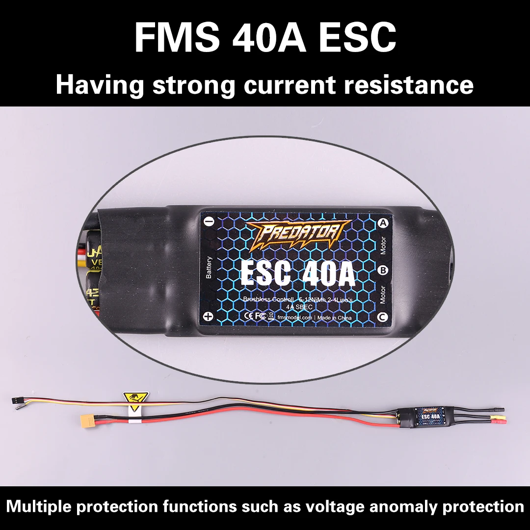 Regulátor ESC FMS 40A XT60 pre RC lietadlo - Biely