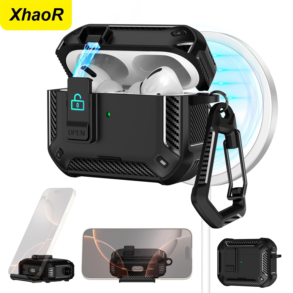Shockproof Earphone Cover with Security Lock and Hook Holder - Full Body Protection