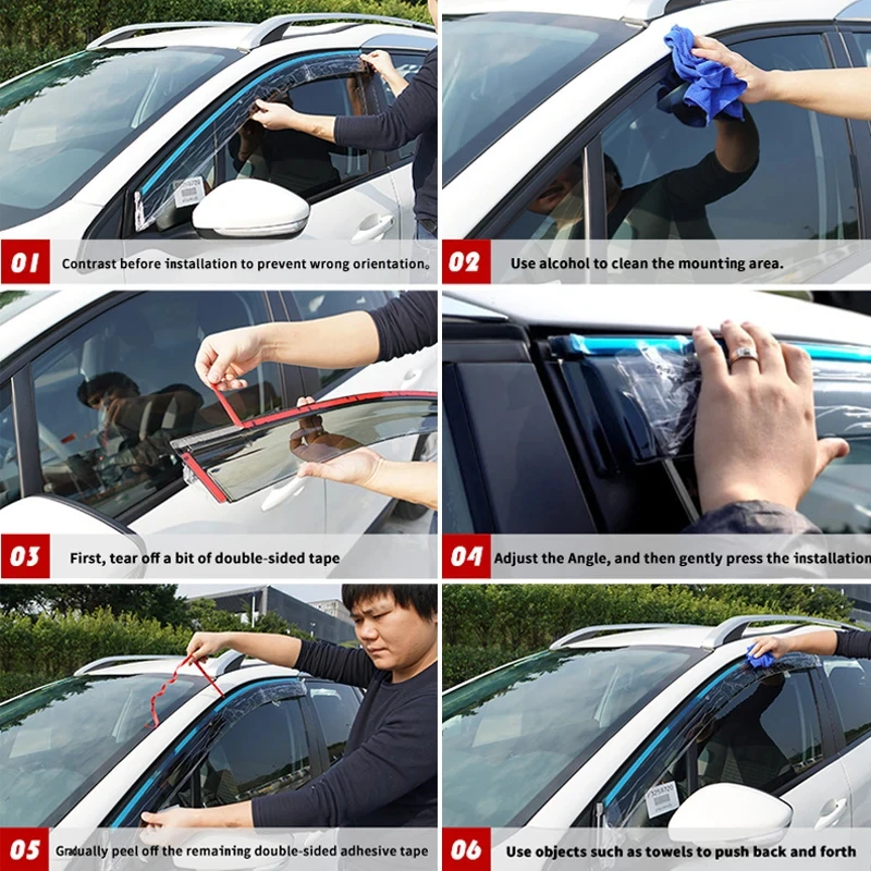 for Geely Coolray ~ SX11 Binyue Accessories Deflectors Car Windowa Visors Wind Shield Rain Eyebrow Guards Wind Sun Visor