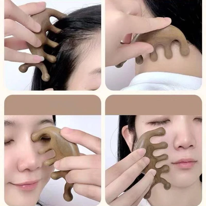 Description Picture 6 of itemMultifunctional Sandalwood Meridian Massage Comb Handmade Wooded Hair Comb Head Scalp Scraping Pressure Relief Relaxation