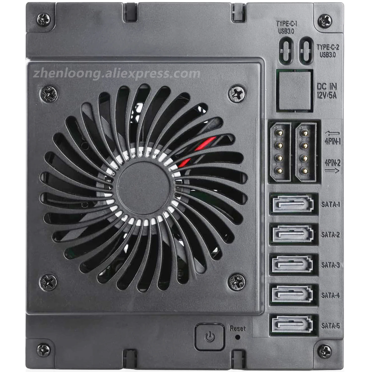 ZhenLoong 5베이 핫 스왑 하드 드라이브 디스크 케이지 모듈 3.5인치 SATA SSD HDD 데이터 저장 장치(3 x 5.25인치 광학 드라이브 위치용)