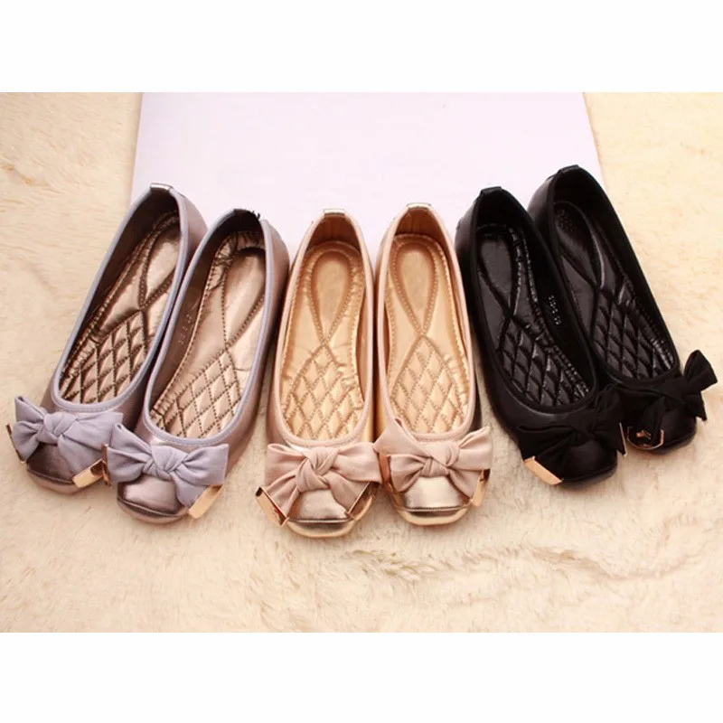 Spring Summer Shoes Women Ballet Flats Sweet Flat Bowknot Laides Brand ...