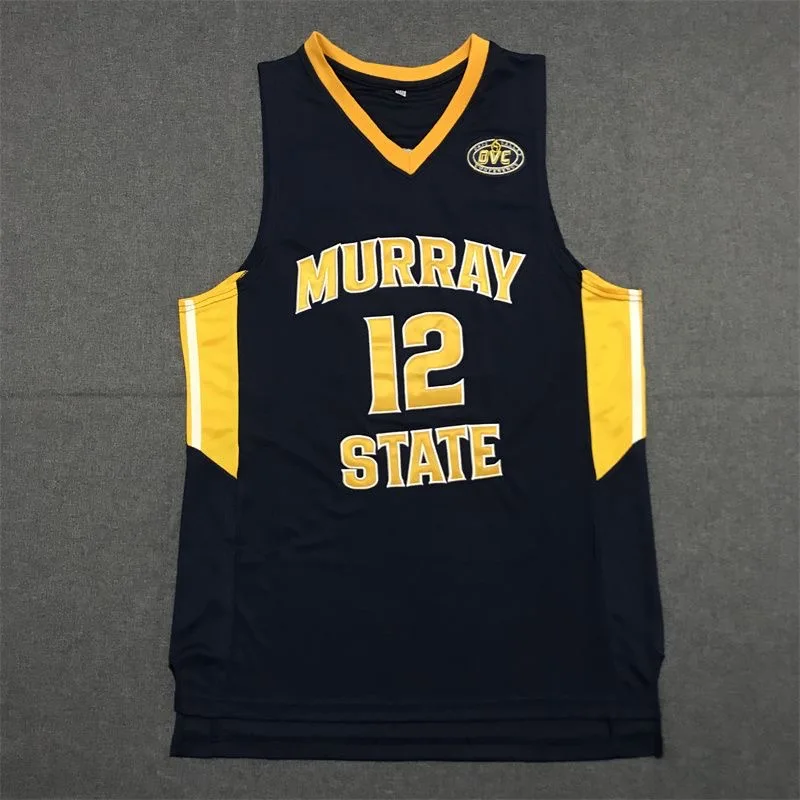 Maglie Da Basket Uomo Oversize 12 Ja Morant Murray State Ricamo Cucito Sport Traspiranti High Street Abbigliamento Sportivo Hip Hop