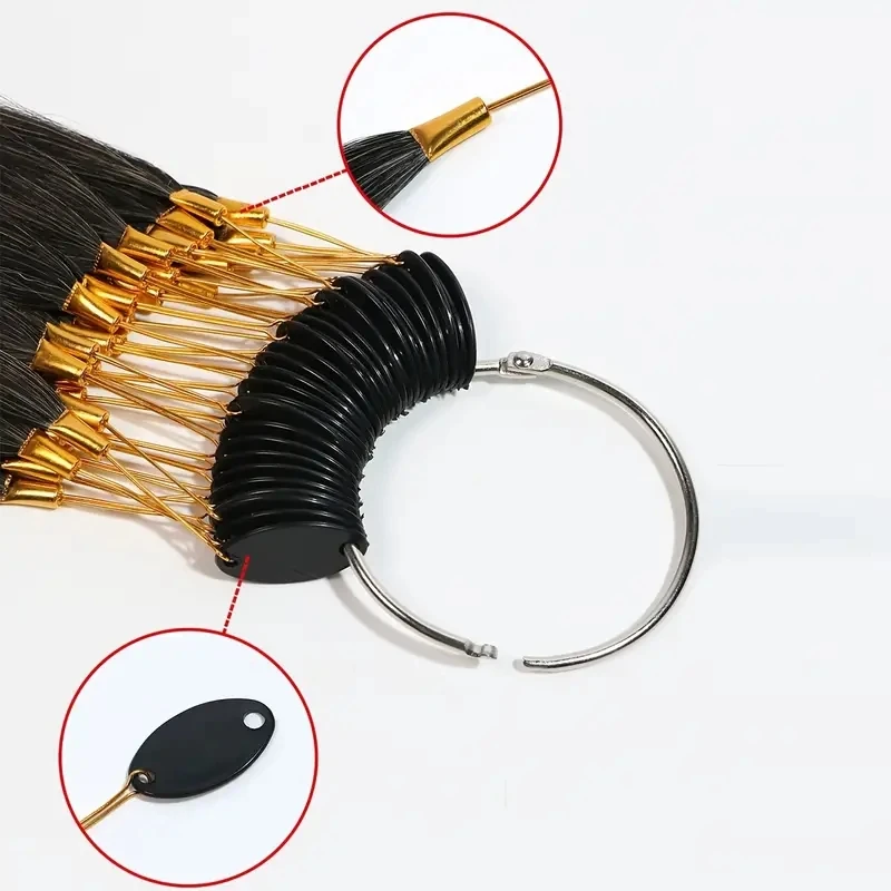 30pcs 20cm New Real Human Hair Color Rings Swatches For Human Hair Extensions Salon Tools Dyeing Sample Chart Ring