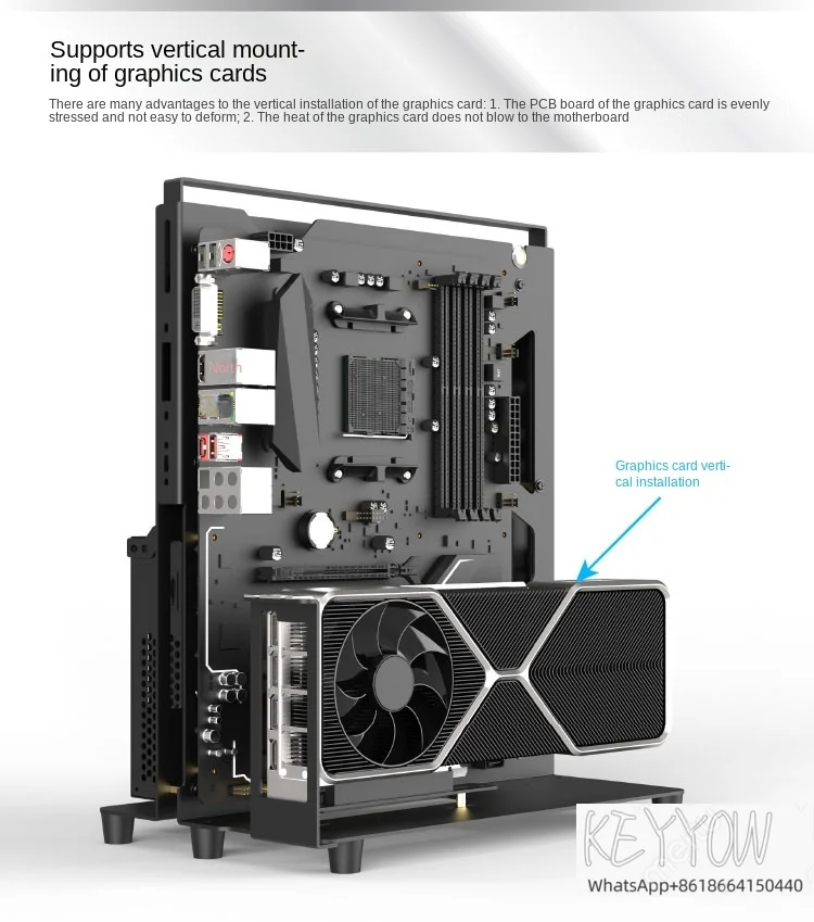 ATX 오픈 컴퓨터 케이스, X5P 2024 데스크탑 컴퓨터 케이스