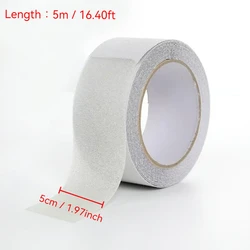 Transparent Anti - Slip Waterproof Tape for Stair Treads and Floors - 5m Heavy Duty Grip Tape (Transparent)
