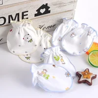 5Pairs Gloves Baby Cotton Protect Scratch Skin Anti-Grabbing Gloves Boys Girls Mittens Newborn Baby Soft Comfortable 0-6 Months 3