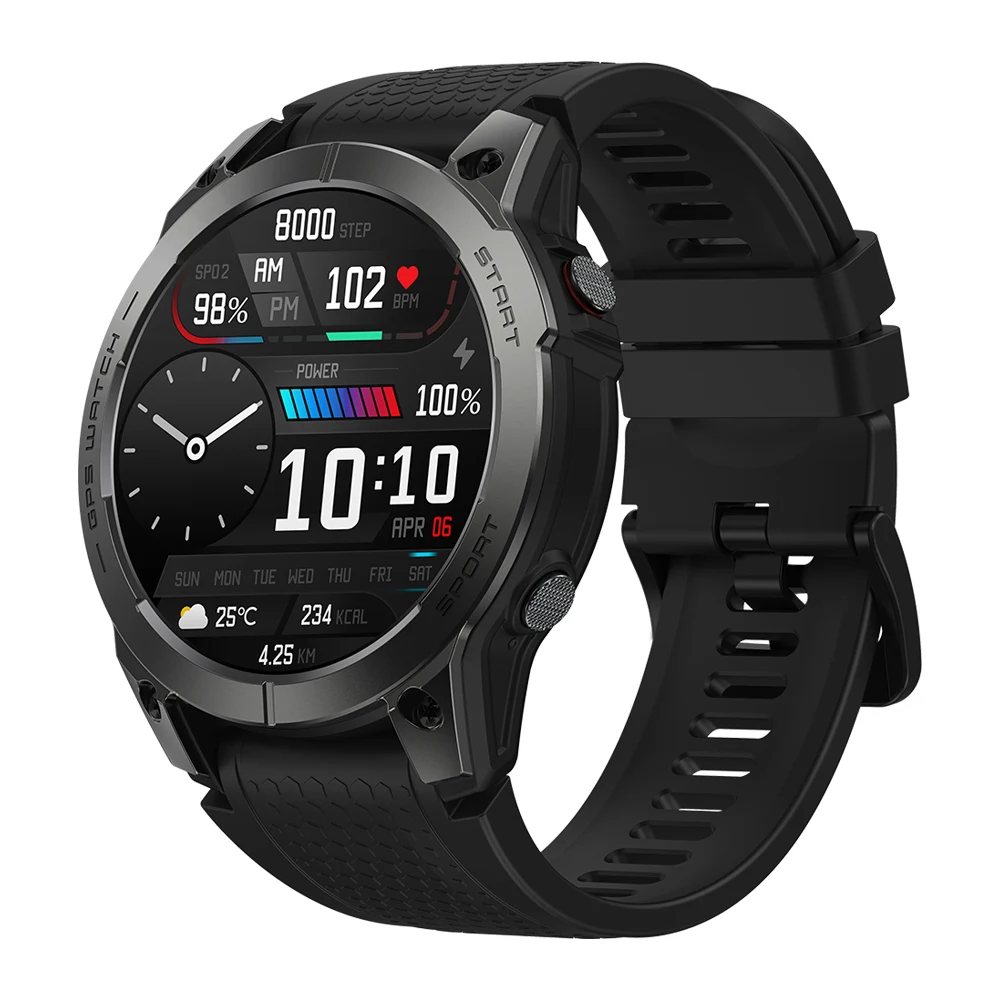 Zeblaze Stratos 3 ̾ GPS Ʈ ġ, Ʈ 466x466 ȼ HD AMOLED ÷  GPS, Hi-Fi  BT5.3, 1.43 ġ