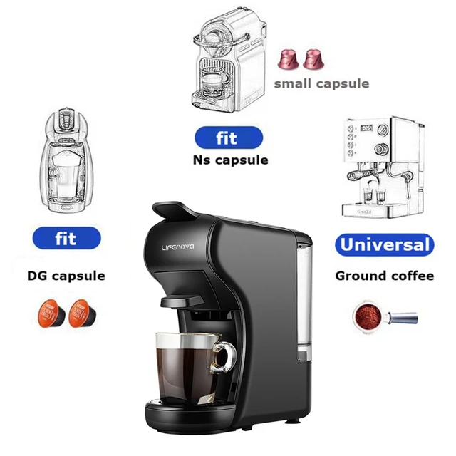 Cafetera Espresso 3 en 1 de 1600W, 19 Bar, cápsulas múltiples, Cafetera  Dolce con leche, Nxpresso