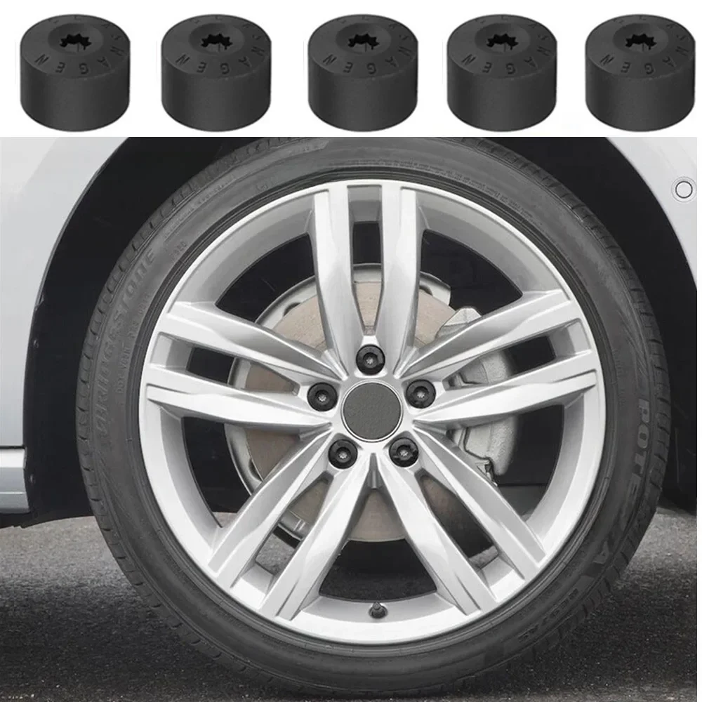 20Pcs for VW Tiguan Golf MK5 Passat B7 Wheel Tire Hub Cap Nut Bolt Cover Rim Tyre Screws Plugs Studs Car Decorations Accessories