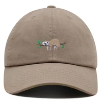 Sloth Baseball Cap  Embroidered  Animal Association Dad Hat  Cartoon Cute  Woman Summer Cotton Sun Hat Man Trucker Hats 1